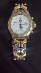 Men's Professional Sports Watch Tag Heuer cg1120-0 Two Tone Chronograph Steel