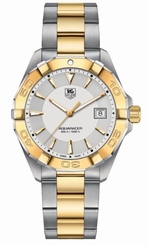 New Tag Heuer Aquaracer 300M Gold & Steel Silver Dial Men's Watch WAY1120.BB0930