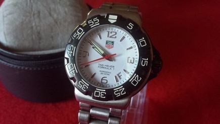 Men watch Tag Heuer PROFESSIONAL Formula 1 WAC1111-0 41mm White Dial leather Box