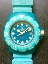 TAG Heuer Formula 1 Aqua Blue Resin/Silicone Diver's Watch Women/Teens