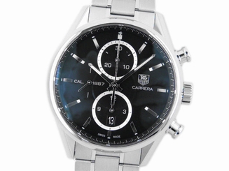 Pre-owned Tag Heuer CAR2110.BA0720 Carrera Calibre 1887 Black Dial Mens Watch,IC