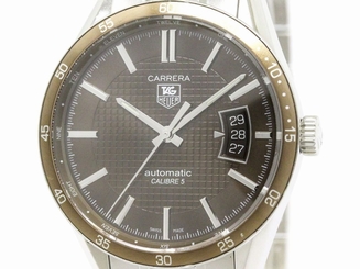 Polished TAG HEUER Carrera Calibre 5 Steel Automatic Mens Watch WV211N (BF111321