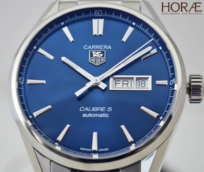 Tag Heuer Men's Carrera Calibre 5 Day-Date Automatic Blue dial WAR201E.BA0723