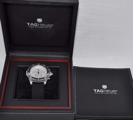 TAG Heuer Men's CAF101F.FT8011 Aquaracer Rubber Band White Dial Watch (307333)