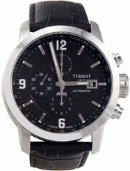 Tissot Men's T0554271605700 200 Stainless St Automatic Watch Black Leather Band