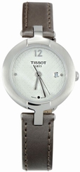 Tissot T-Trend White Dial Brown Leather Woman's Watch T0842101601701