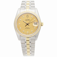 TUDOR MEN'S PRINCE DATE 34MM STEEL CASE AUTOMATIC WATCH 74033-62473-10DI-CHCL