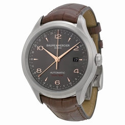 Baume and Mercier Clifton Grey Dial Brown Alligator Leather Mens Watch M0A10111 7613268012727