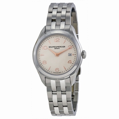 Baume and Mercier Clifton Silver Dial Stainless Steel Ladies Watch MOA10175 845960057592