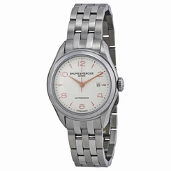 Baume and Mercier Clifton Silver Dial Stainless Steel Ladies Watch 10150 7613268320983