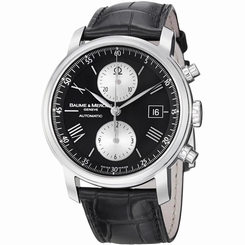 Baume-et-Mercier Classima Men's 42mm Automatic Black Calfskin Date Watch 8733