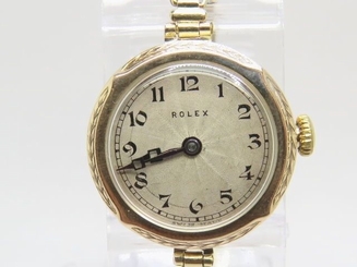 Rolex 9carat Yellow Gold with Gold Plated Bracelet Ladies Mechanical Used Watch