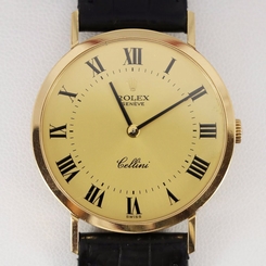 Rolex 18K Solid Yellow Gold Men's Wrist Watch 32mm Classic Cellini 4112