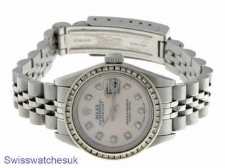 ROLEX LADIES DATEJUST WATCH STAINLESS STEEL DIAMOND AUTOMATIC ROLEX  OYSTER LADY