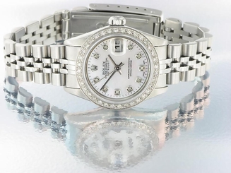 ROLEX LADIES DATEJUST WATCH STAINLESS STEEL DIAMOND AUTOMATIC ROLEX  OYSTER LADY
