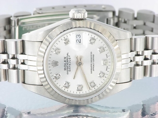 ROLEX LADIES DATEJUST WATCH STAINLESS STEEL DIAMOND AUTOMATIC ROLEX  OYSTER LADY