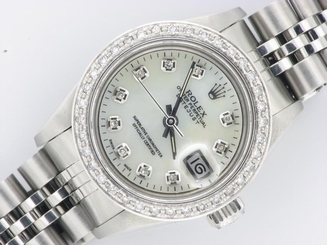 ROLEX LADIES DATEJUST WATCH STAINLESS STEEL DIAMOND AUTOMATIC ROLEX  OYSTER LADY