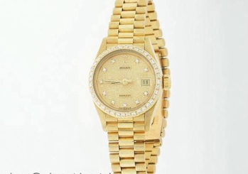 ROLEX LADIES DATEJUST WATCH 18CT YELLOW GOLD PRESIDENT W/ DIAMONDS ROLEX OYSTER