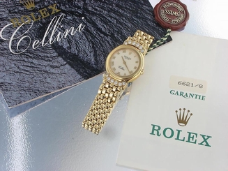 Rolex Cellini Ladies 18 K Gold Diamond Watch with Rolex Papers - Ref 6621/8