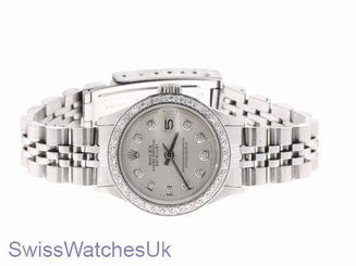 ROLEX LADIES DATEJUST WATCH STAINLESS STEEL DIAMOND AUTOMATIC ROLEX  OYSTER LADY