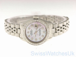 ROLEX LADIES DATEJUST WATCH STAINLESS STEEL DIAMOND AUTOMATIC ROLEX  OYSTER LADY