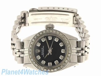 ROLEX LADIES DATEJUST WATCH STAINLESS STEEL DIAMOND AUTOMATIC ROLEX  OYSTER LADY