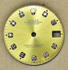 MIDSIZE ROLEX LADIES DATEJUST 10 DIAMOND CHAMPAGNE CUSTOM DIAL 24 MM WATCH PART