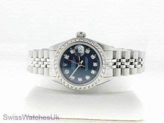 ROLEX LADIES DATEJUST WATCH STAINLESS STEEL DIAMOND AUTOMATIC ROLEX  OYSTER LADY