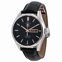 Tag Heuer Carrera Automatic Black Dial Black Leather Mens Watch WAR201CFC6266 7612533109117