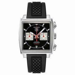 Tag Heuer Monaco Men's 39mm Chronograph Black Leather Date Watch CAW2114.FT6021 760643123886
