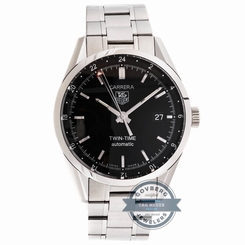 Tag Heuer Carrera Twin-Time WV2115-0 Auto 39mm Steel Mens Bracelet Watch Date 760643065681