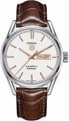 Tag Heuer Carrera Calibre 5 Day-Date Silver Gold Dial Men's Watch WAR201D.FC6291