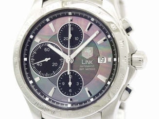 Polished TAG HEUER Link Chronograph Moon Pearl Limited Watch CJF211M (BF111005)