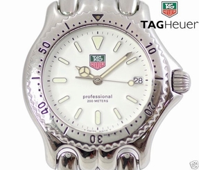 Auth TAG HEUER S/el Professional S90.813 SS Quartz White dial Men's watch