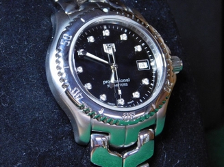 TAG Heuer Link WT1115 Black Diamond Dial Brushed Polished Stainless Steel B & P