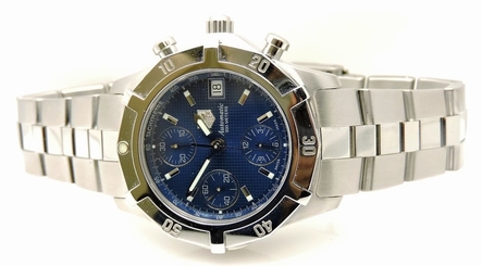 TAG Heuer automatic chronograph, ref. CN 2112-0 Blue dial, stainless steel 38mm