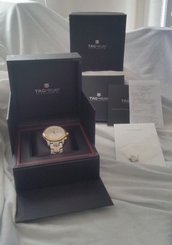  TAG Heuer Link Calibre 16 CJF2150.BB0590 18k Gold Bezel Automatic Chronograph