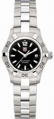 BEAUTIFUL TAG HEUER LADIES AQUARACER WAF1410.BA0824 BLACK SWISS QUARTZ WATCH