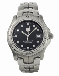 TAG HEUER MENS LINK WT1115.BA0551 BLACK DIAMOND DIAL STEEL WATCH WITH BOX