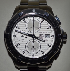 Tag Heuer Aquaracer Silver Chronograph CAP2111.BA0833 Wrist Watch for Men 760643138378