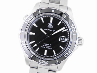 Pre-Owned Tag Heuer Aquaracer SS Black Dial Men's Auto Watch WAK2110.BA0830,MR 640522183562