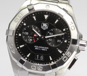 Pre-Owned TAG HEUER Aquaracer WAY111Z Men's SS Black Dial Quartz Watch, MD