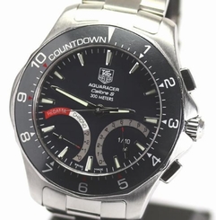 Pre-Owned TAG HEUER Aquaracer Calibre S CAF7111 Men's SS Blue Gray Qz Watch, MD