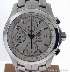 Tag Heuer Link Stainless Steel CJF211.BA0594 Silver Chrono Dial Tachymeter B&P