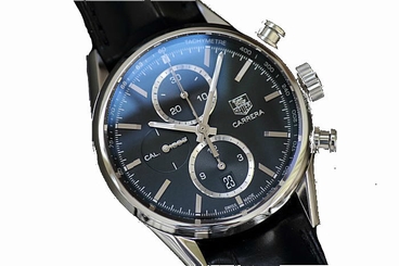 Pre-Owned Tag Heuer Carrera Chrono SS/Leather Men's Auto Watch CAR2110.FC6266,MR 845960022699