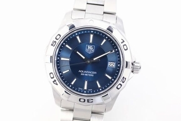 Pre-Owned TAG HEUER Aquaracer WAP1112 Men's SS Blue Dial Quartz Watch, MD