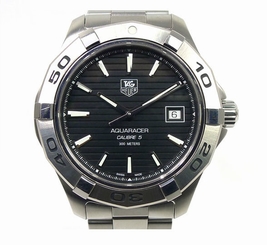 Pre-Owned Tag Heuer Aquaracer Calibre 5 Black Dial Men's Auto Watch WAP2010,MR