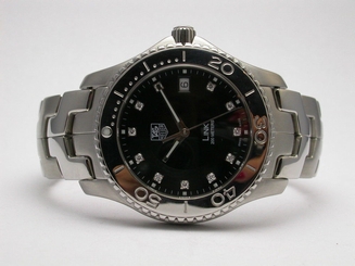 TAG HEUER LINK QUARTZ STYLE #WJ1113.BA0575 BLACK DIAL DIAMOND HOUR MARKERS