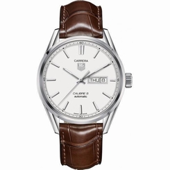 TAG HEUER MEN'S BROWN LEATHER BAND STEEL CASE AUTOMATIC WATCH WAR201B.FC6291 683498427186