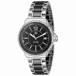Tag Heuer Women's 'Formula 1' Black Diamond Dial Ceramic Watch WAH1212.BA0859 760643129963